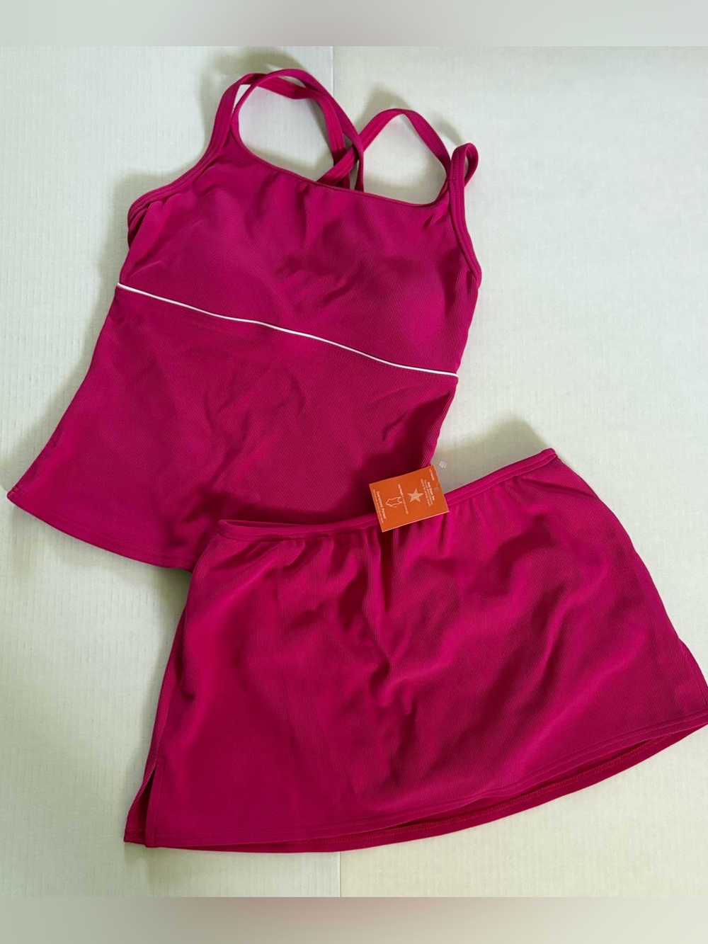 Lands end NWT swimsuit two piece pink skirt tankini size 6